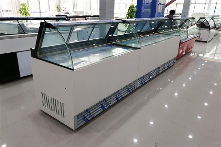Air Cooling Arc Glass Showcase Freezer
